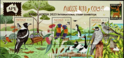 Aussie Bird Watch miniature sheet for Bangladesh 2023 exhibtion